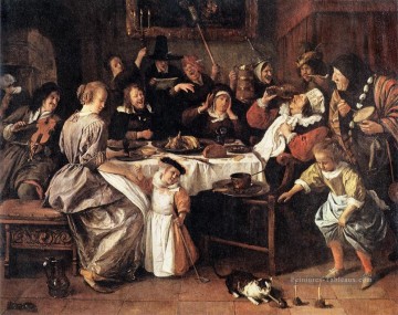 Néerlandais genre peintre Jan Steen Peinture à l'huile